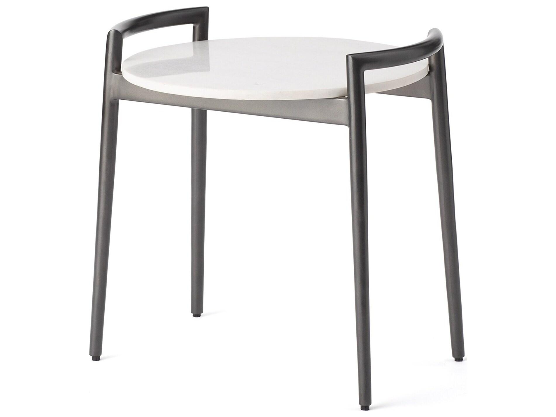 Global Views Oval Marble End Table