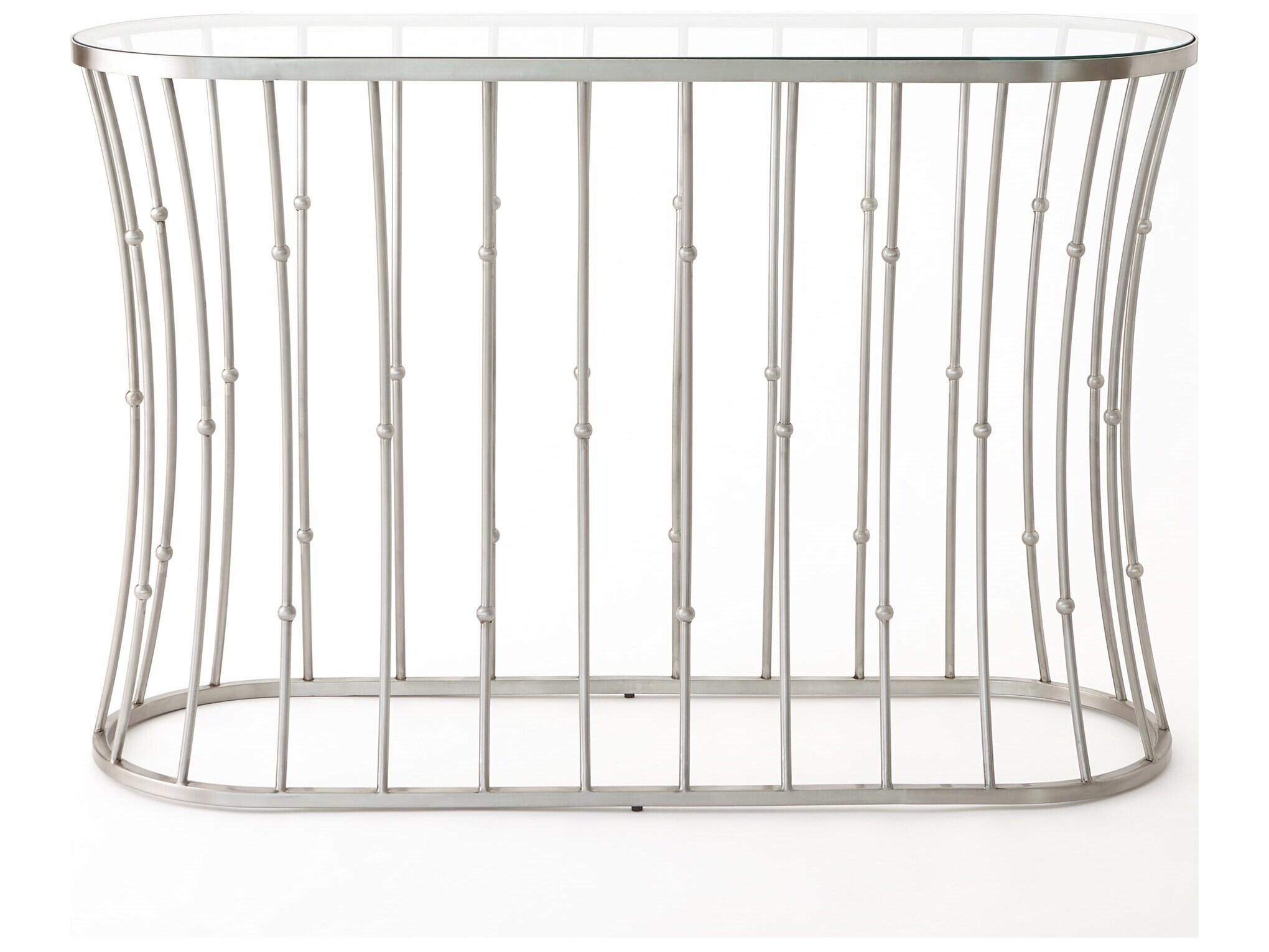 Global Views Oval Glass Console Table