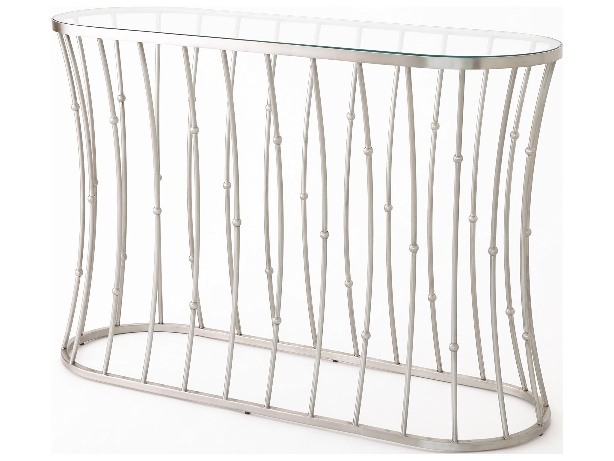 Global Views Oval Glass Console Table