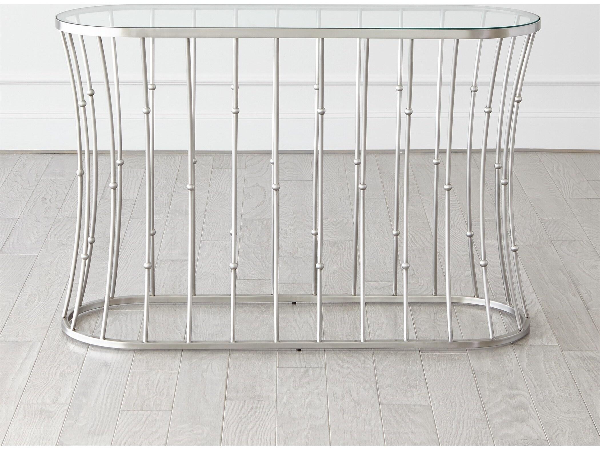 Global Views Oval Glass Console Table