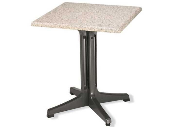 Grosfillex Alpha Resin Charcoal Small Pedestal Table Base