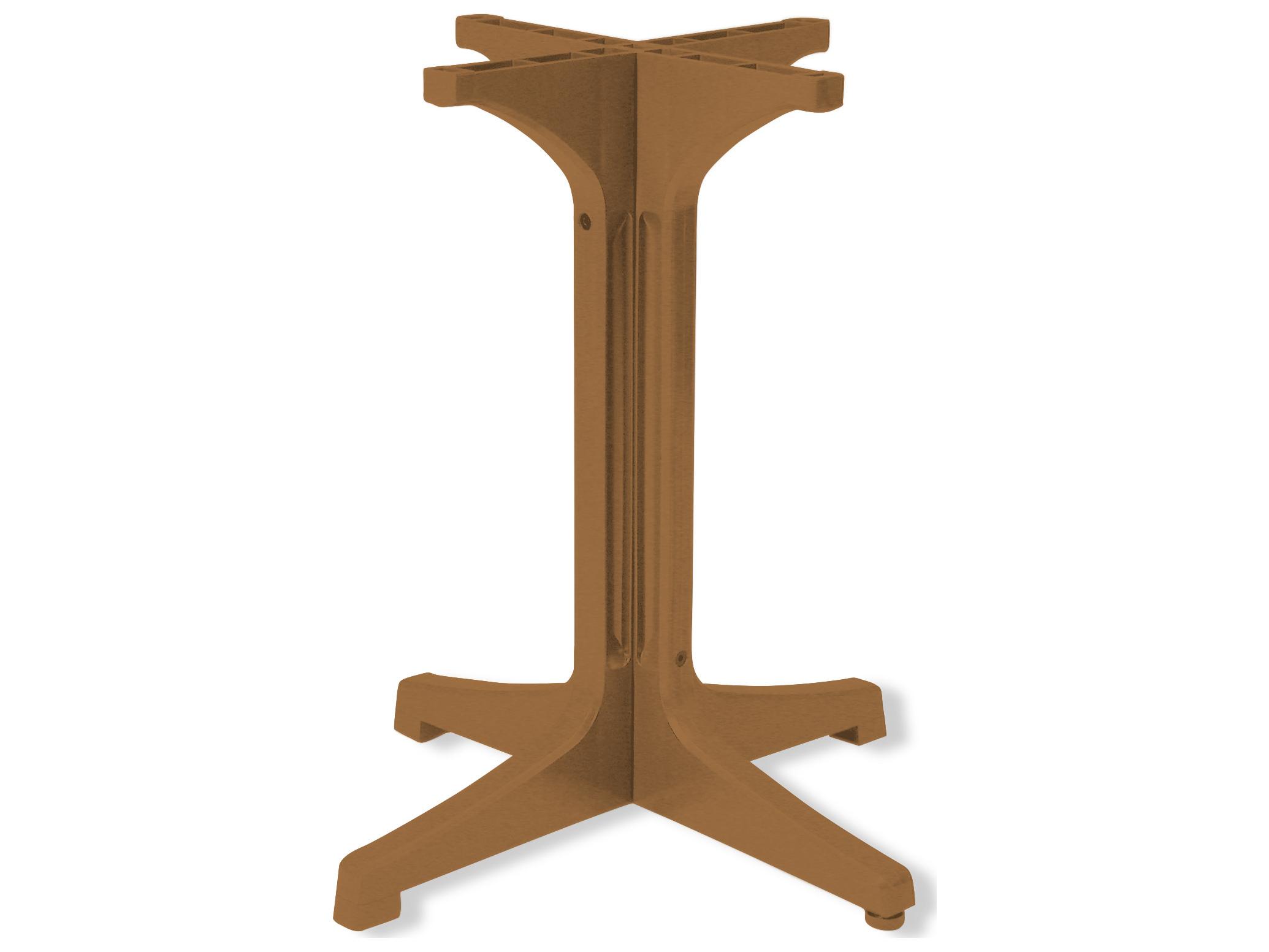 Grosfillex Alpha Resin Teakwood Small Table Base