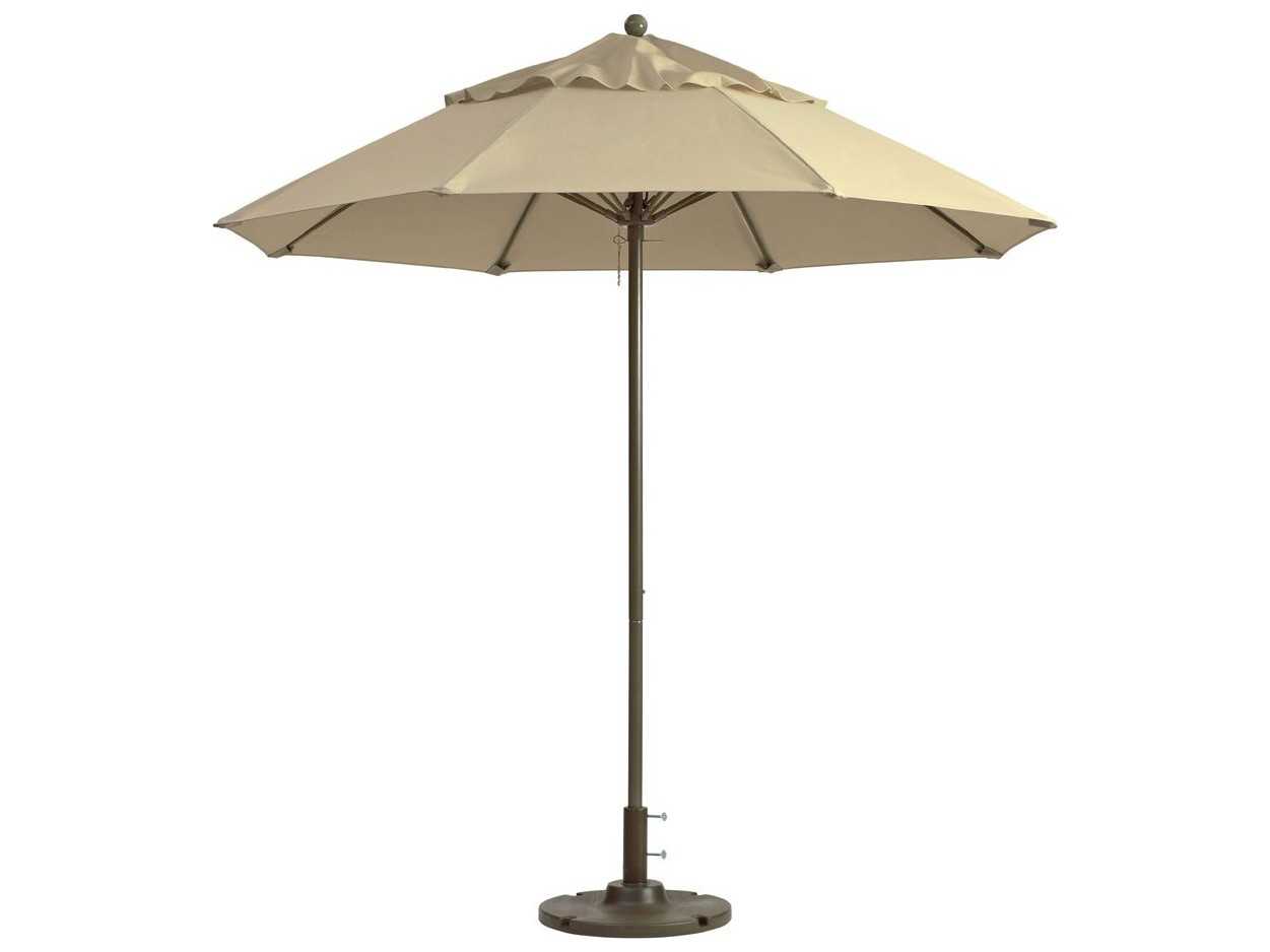 Grosfillex Windmaster Aluminum 7 Foot Round Fiberglass Patio Umbrella in Khaki