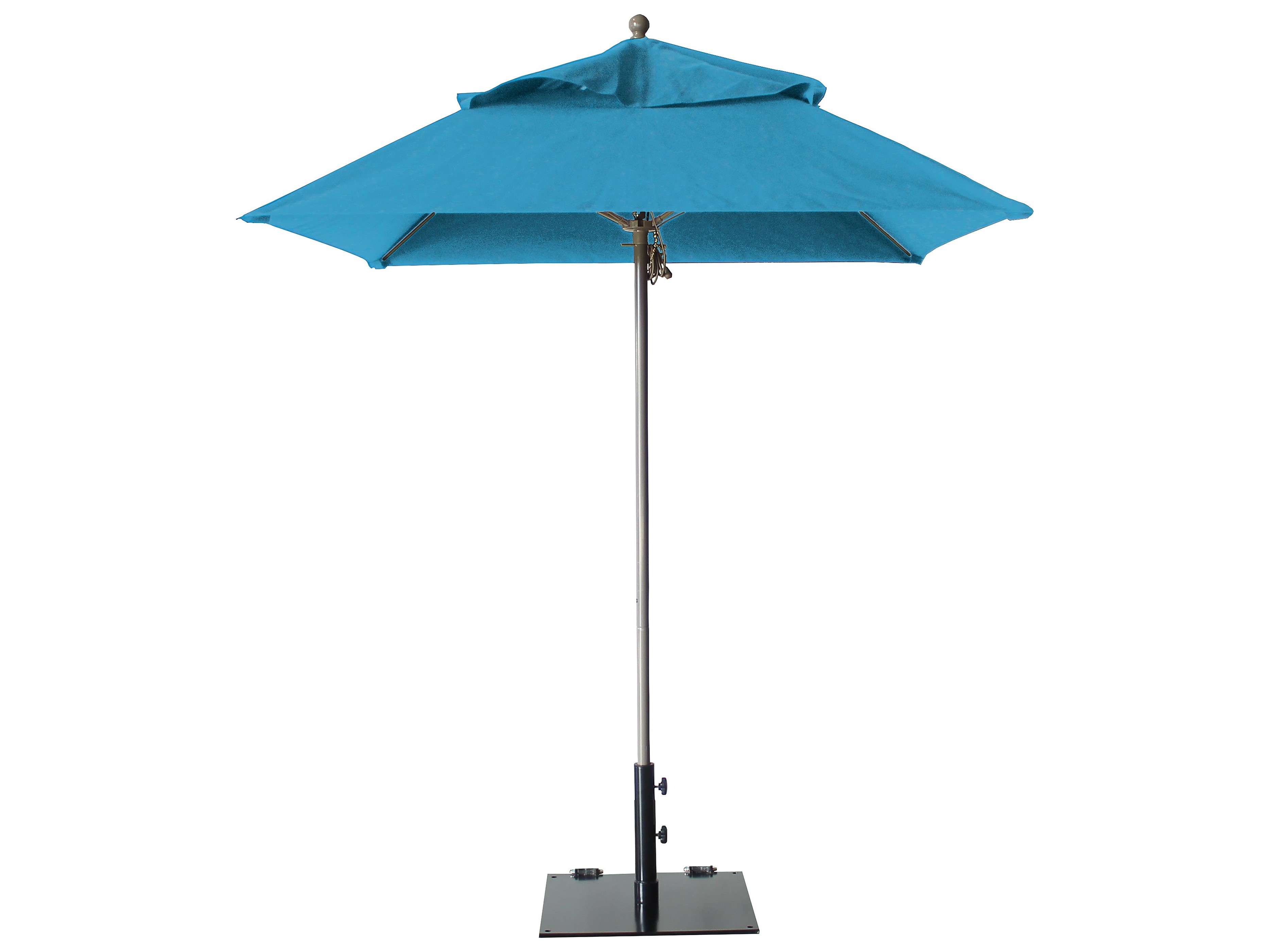 Grosfillex Windmaster Aluminum 6 Foot Square Fiberglass Patio Umbrella in Sky Blue