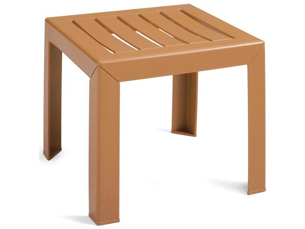 Grosfillex Bahai Resin Teakwood Square End Low Table
