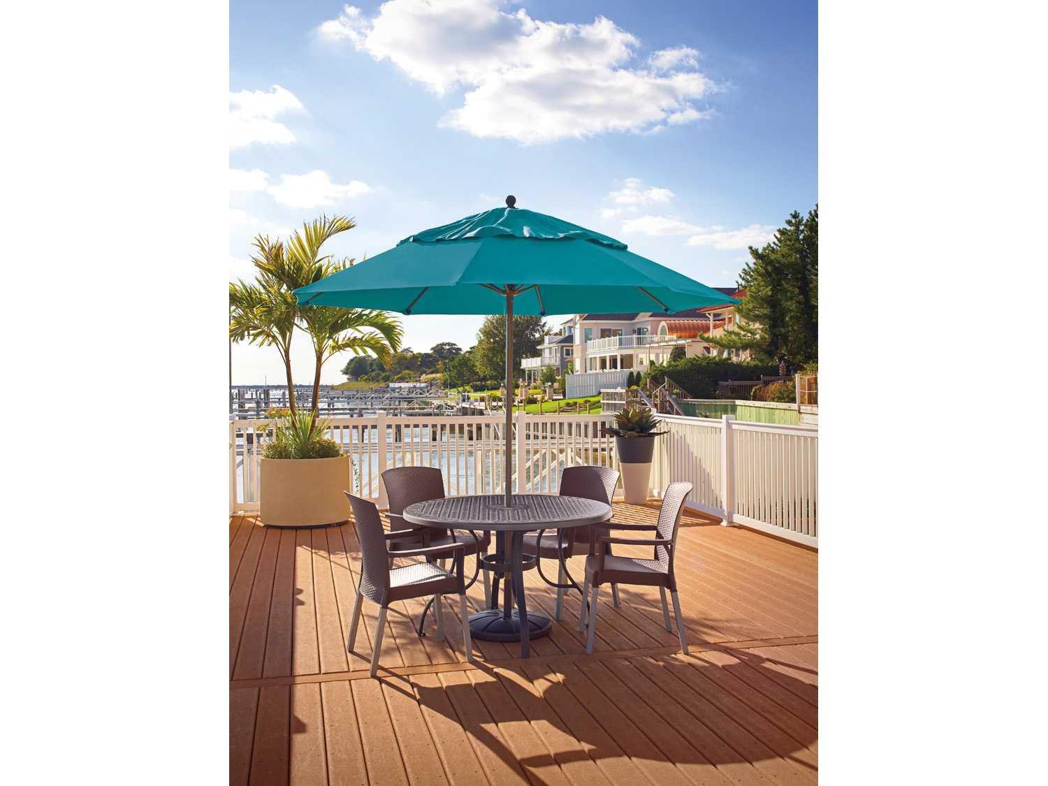 Grosfillex Havana Classic Aluminum French Taupe Outdoor Dining Set