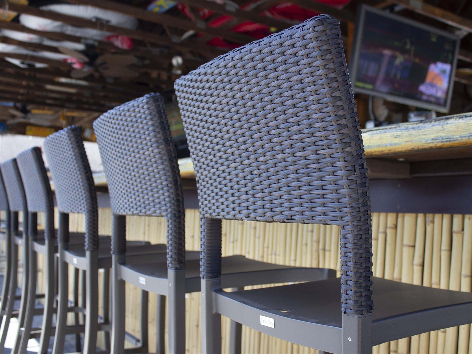 Grosfillex Java Resin Bronze Bar Chair Set