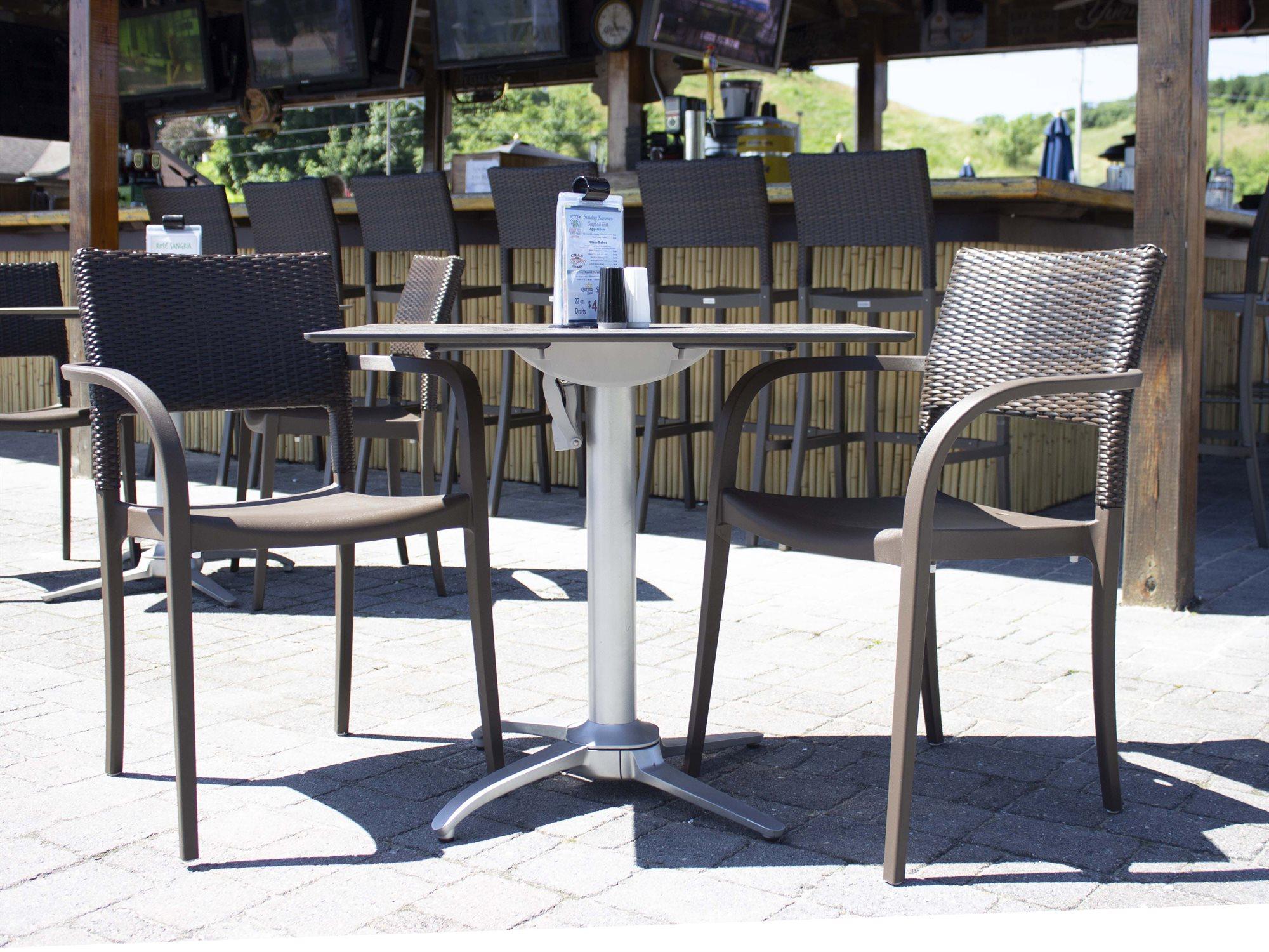 Grosfillex Java Resin Bronze Patio Dining Set