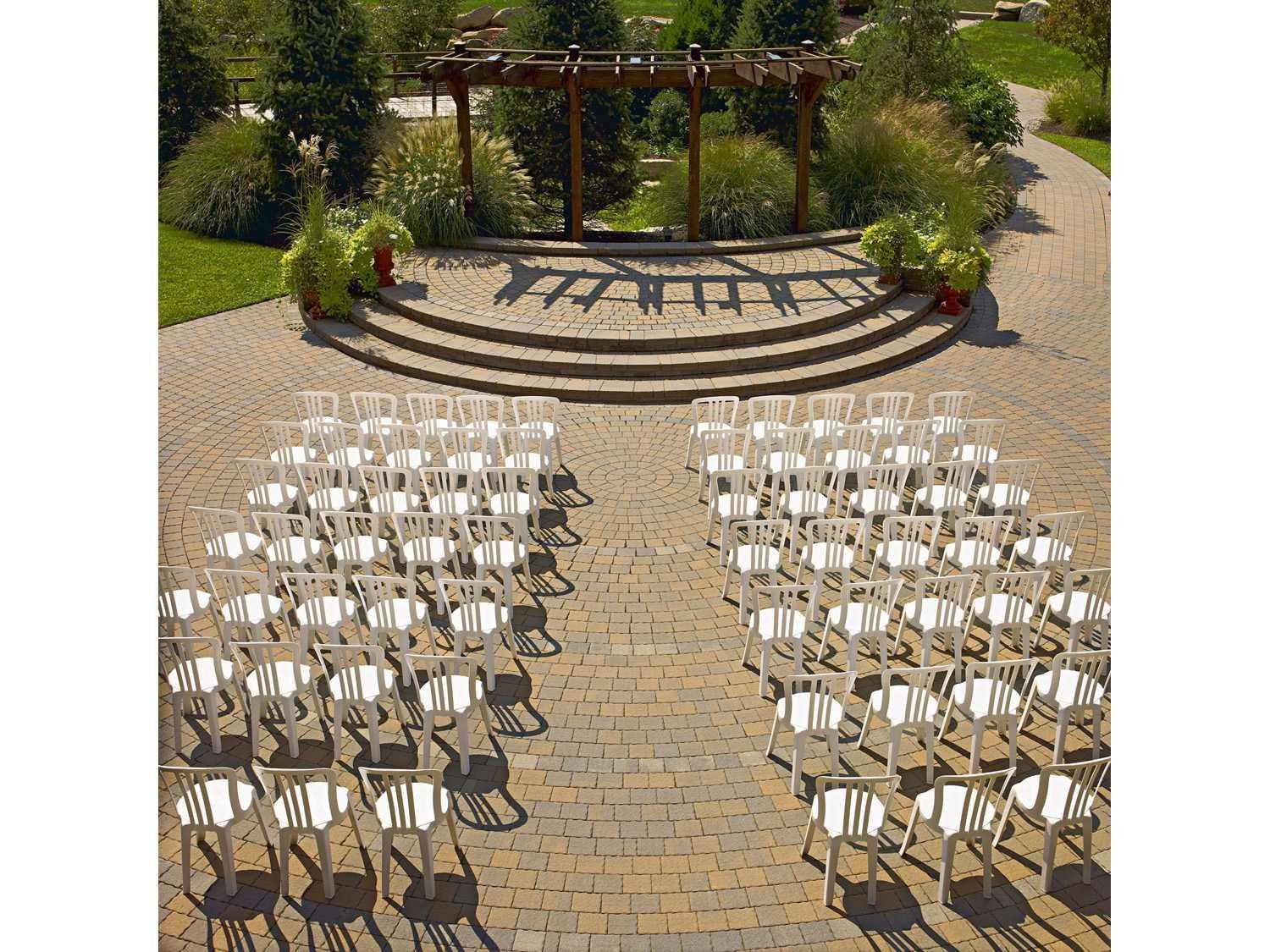 Grosfillex Miami White Resin Outdoor Dining Set