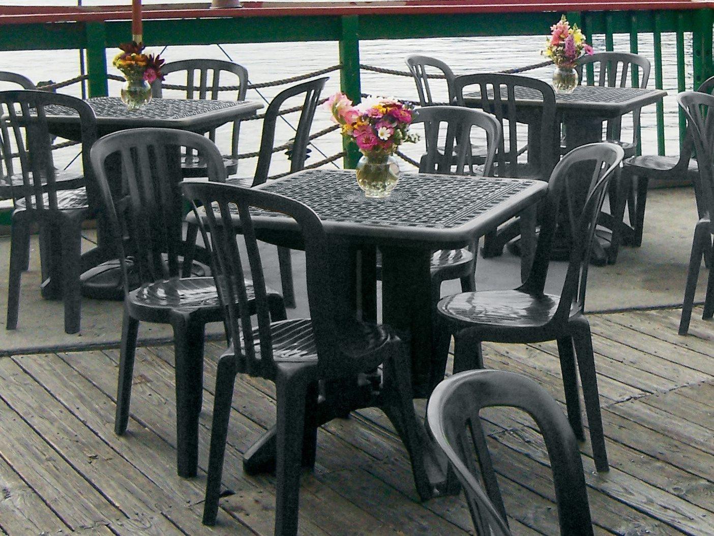 Grosfillex Miami Black Resin Outdoor Patio Dining Set