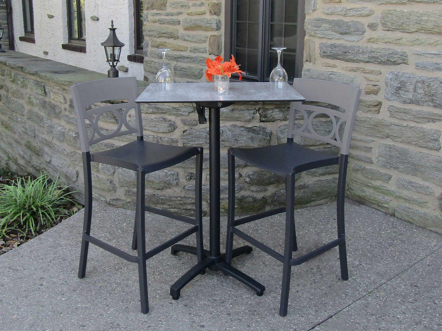 Grosfillex Moon Resin Titanium Gray/Charcoal Bar Set