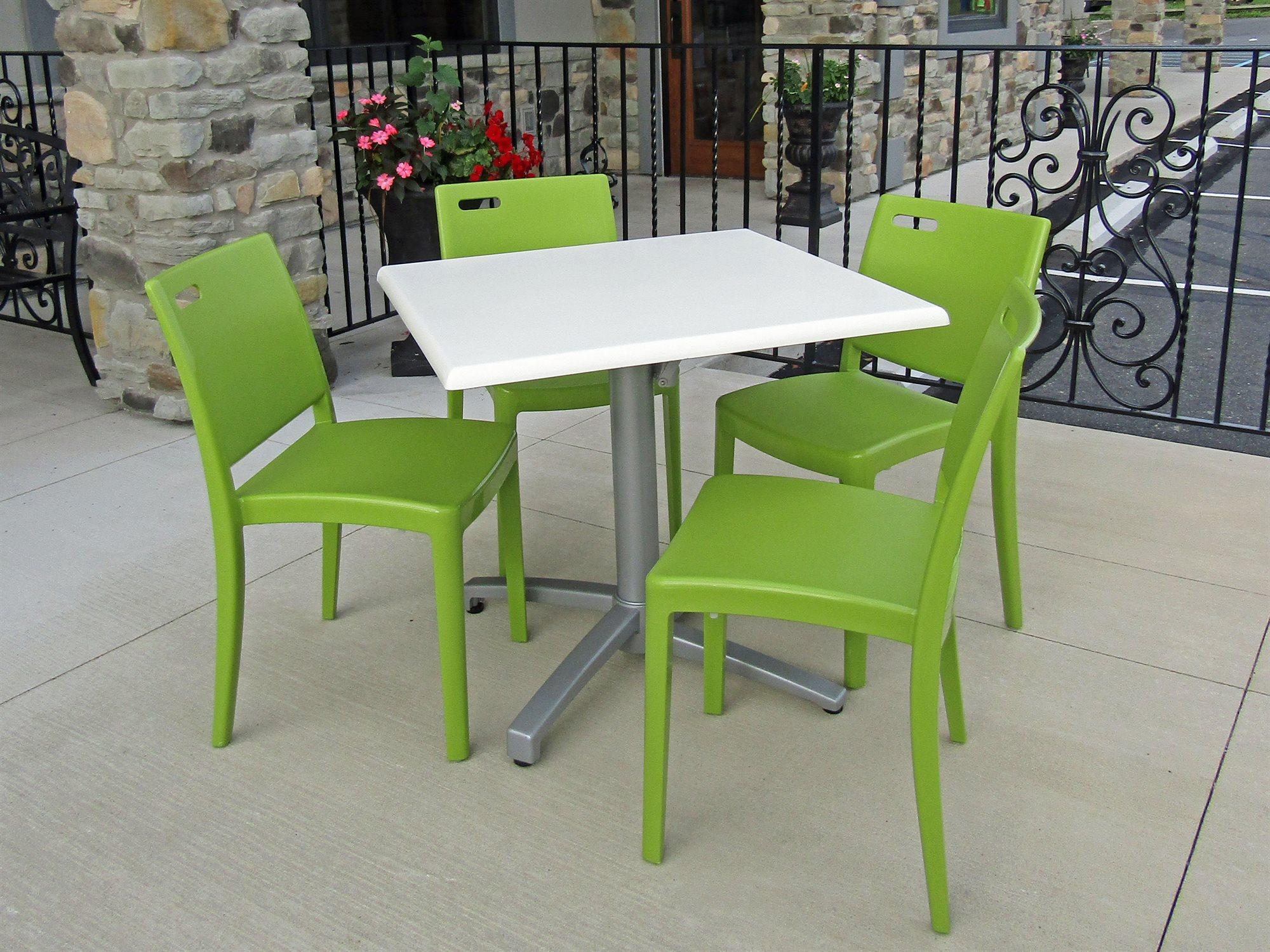 Grosfillex Metro Resin Cactus Green Outdoor Dining Set