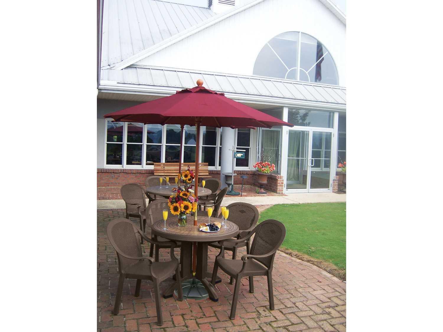 Grosfillex Sumatra Bronze Mist Resin Patio Dining Set
