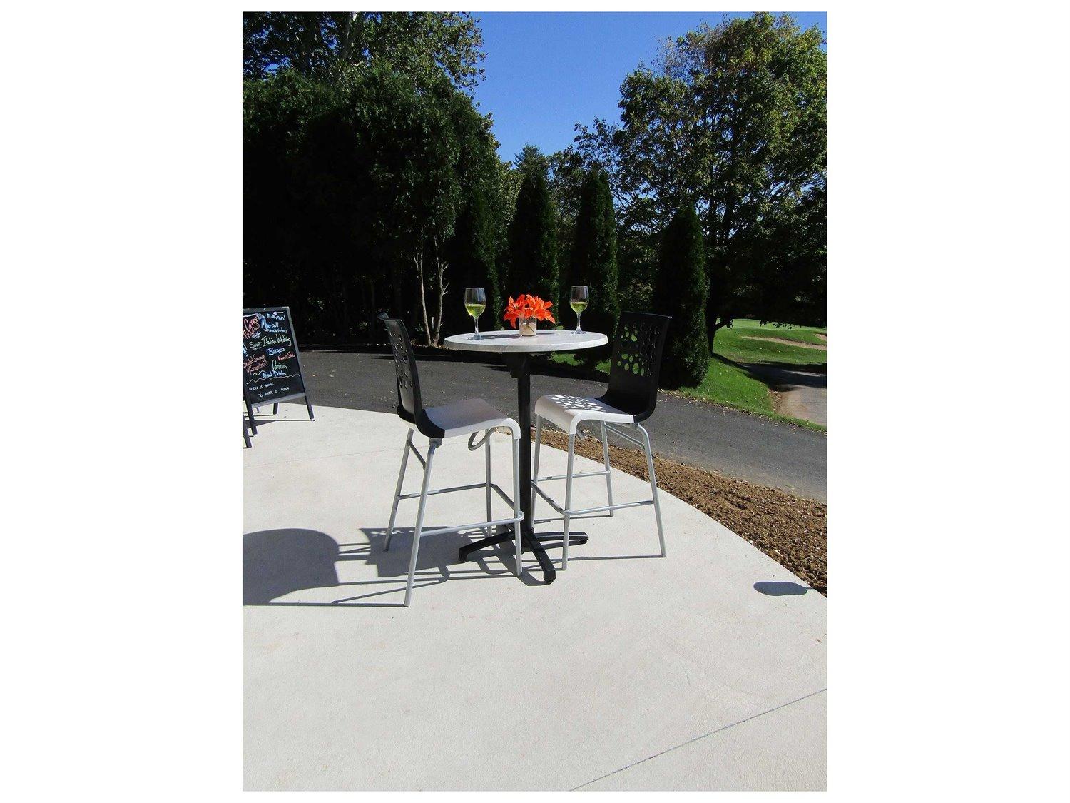 Grosfillex Tempo Aluminum Black/White Bar Set