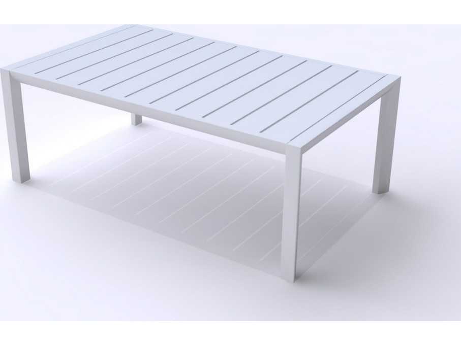 Grosfillex Sunset Aluminum Glacier White Rectangular Outdoor Patio Coffee Table
