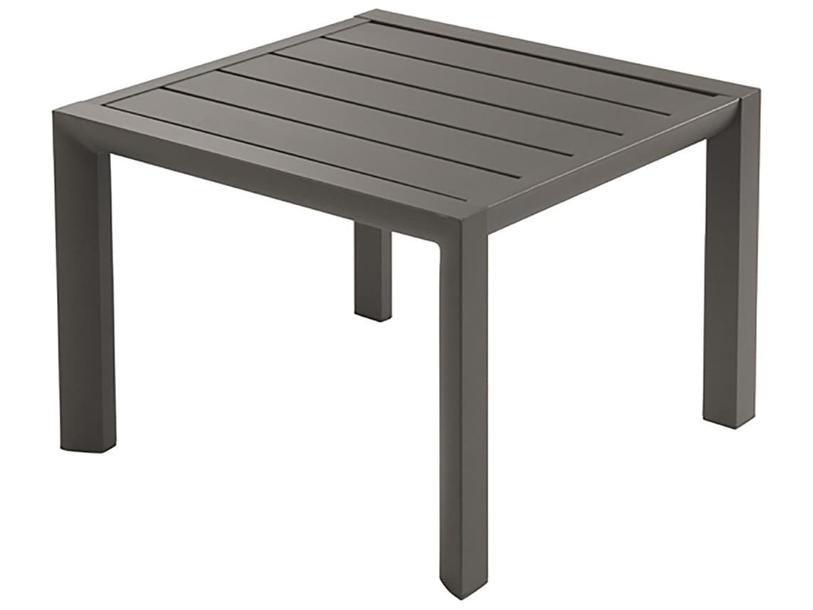 Grosfillex Sunset Aluminum Fusion Bronze Square Low Outdoor End Table