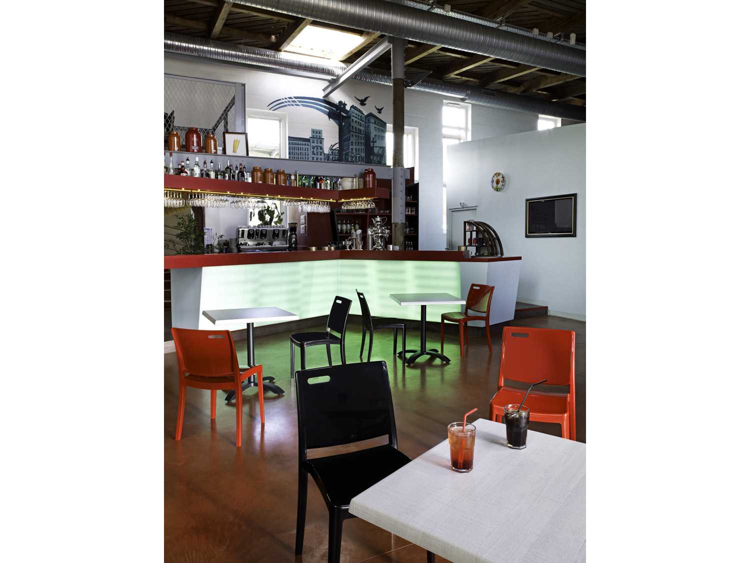 Grosfillex Metro Resin Black Stacking Outdoor Patio Dining Side Chair