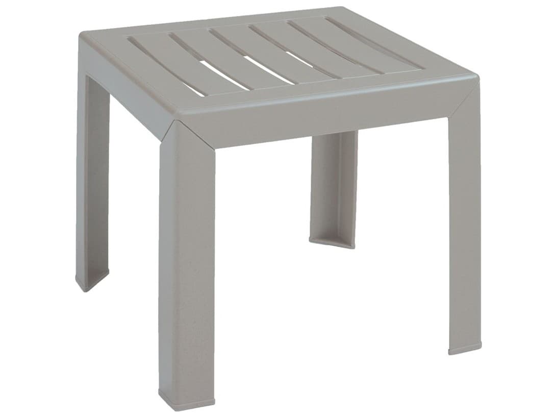 Grosfillex Westport Resin Barn Gray Square Outdoor End Table