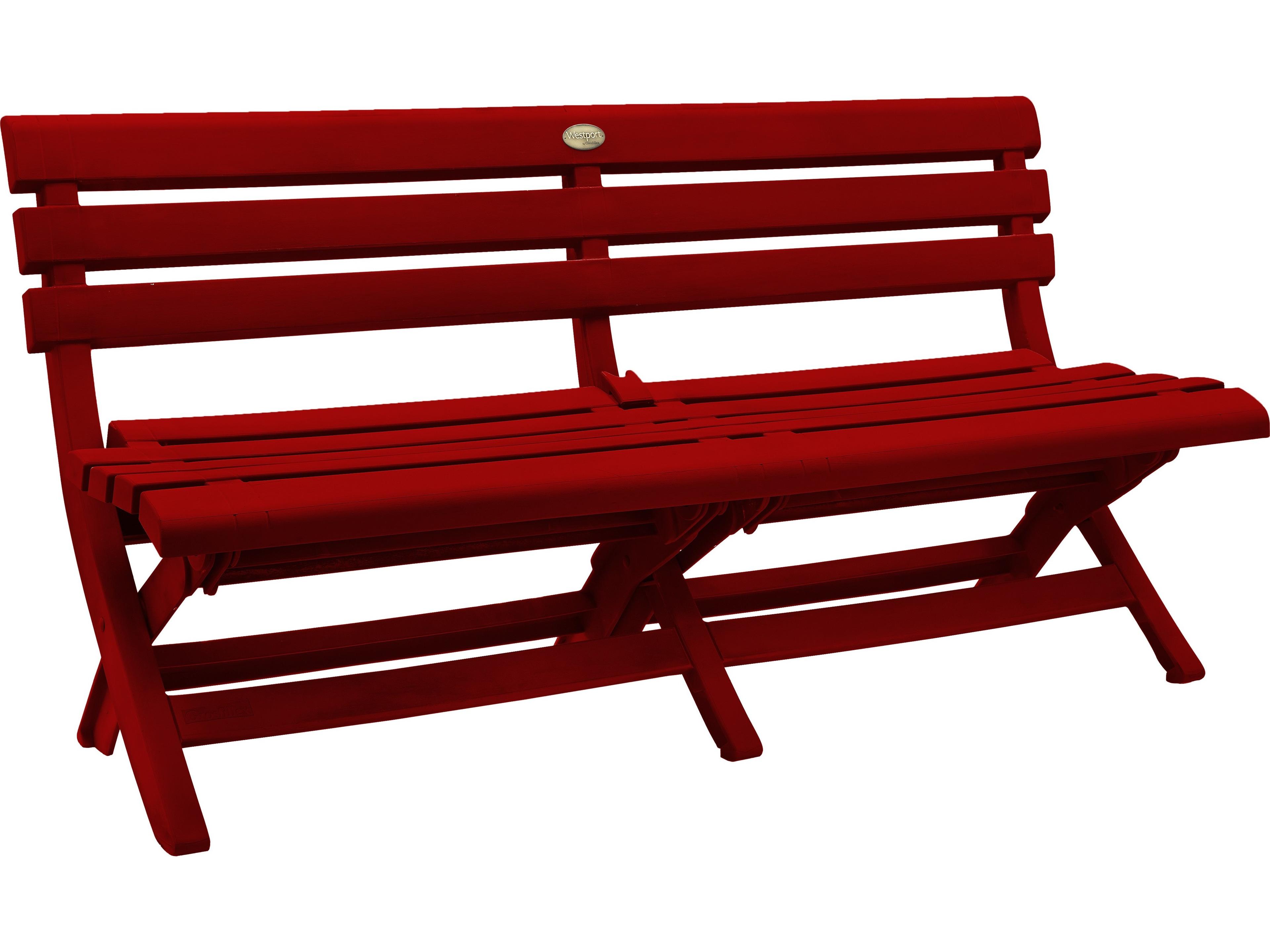 Grosfillex Westport Resin Barn Red Patio Bench