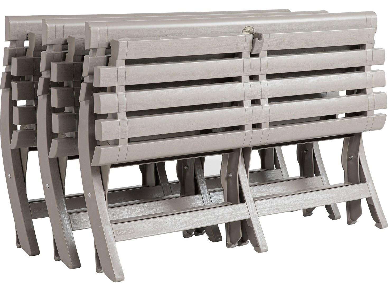Grosfillex Westport Resin Barn Gray Outdoor Bench