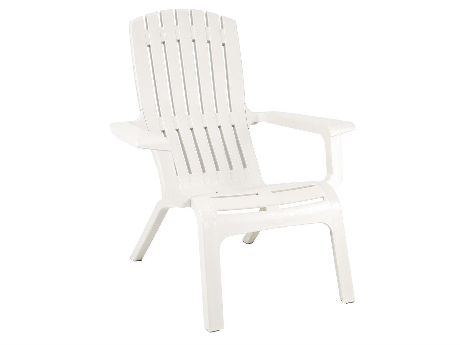 Grosfillex Westport Resin White Outdoor Adirondack Chair