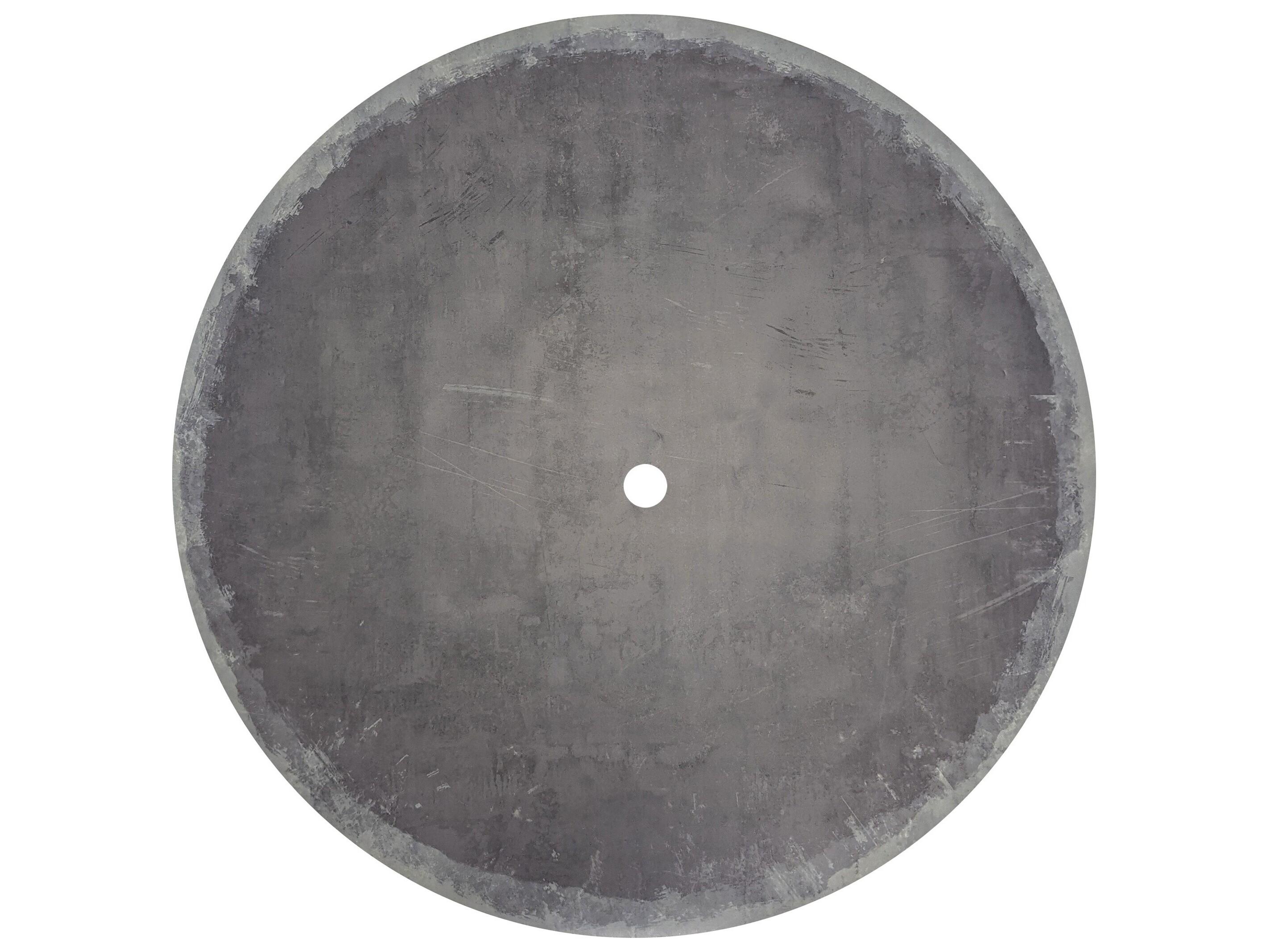 Grosfillex Aquaba Classic Resin Zinc/Ranch Round Outdoor Patio Dining Table with Umbrella Hole