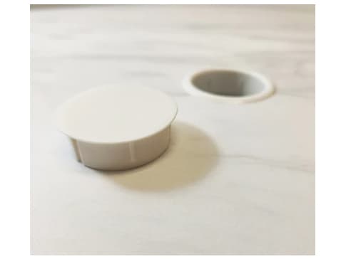 Grosfillex Aquaba Classic Teakwood Round Sawcut Top Outdoor Dining Table with Umbrella Hole