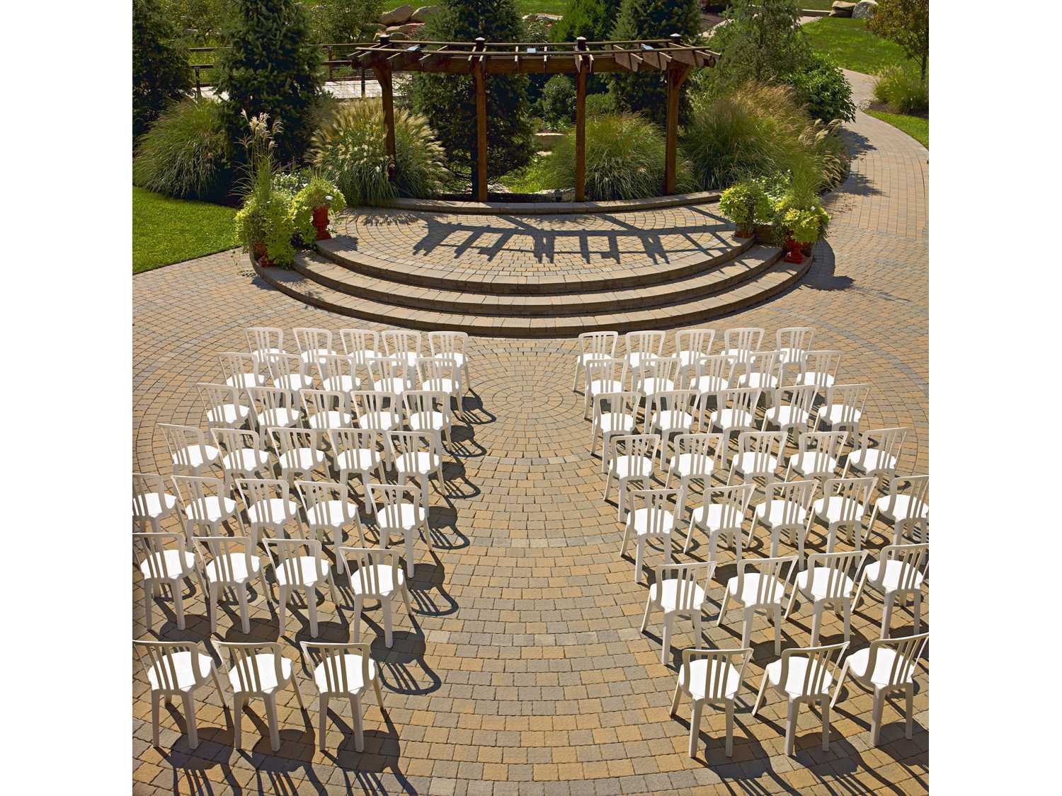 Grosfillex Miami Resin White Stacking Bistro Side Chair