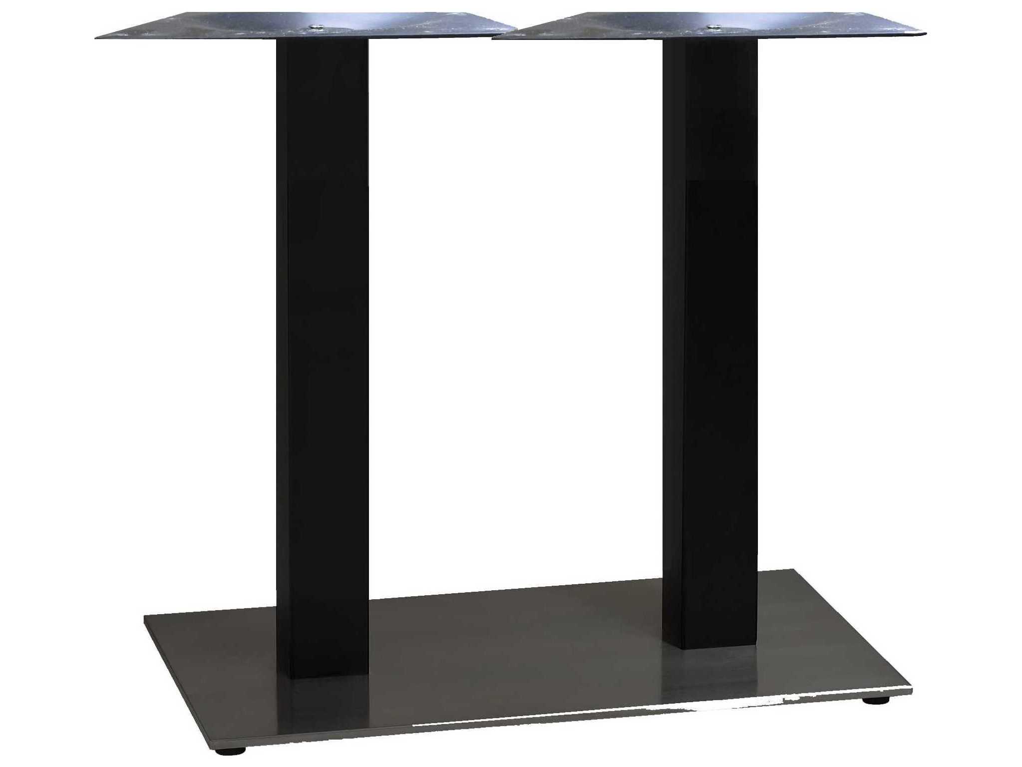 Grosfillex Gamma Steel Black Rectangular Dining Height Lateral Table Base