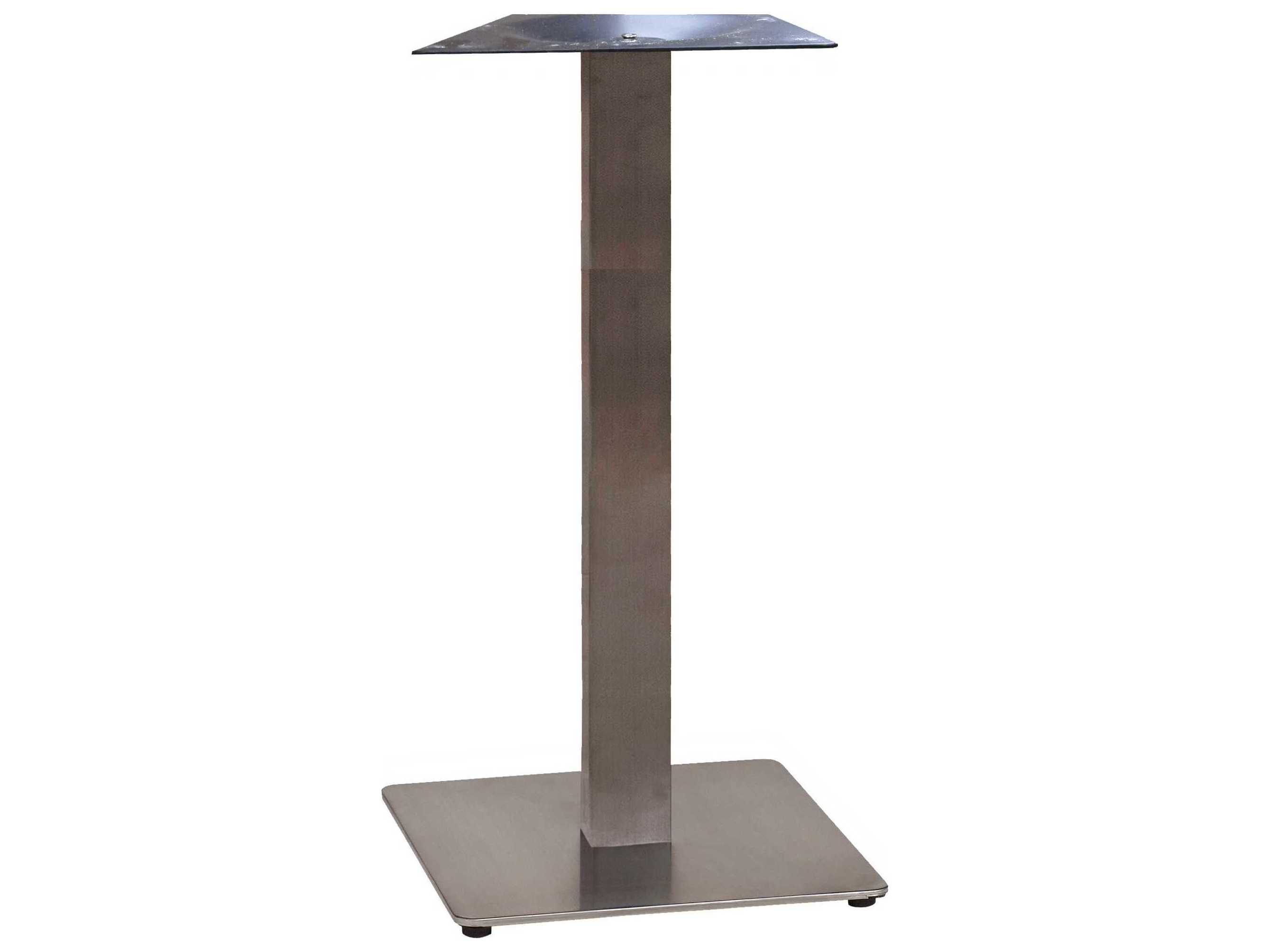 Grosfillex Gamma Steel Silver Gray Square Bar Height Table Base
