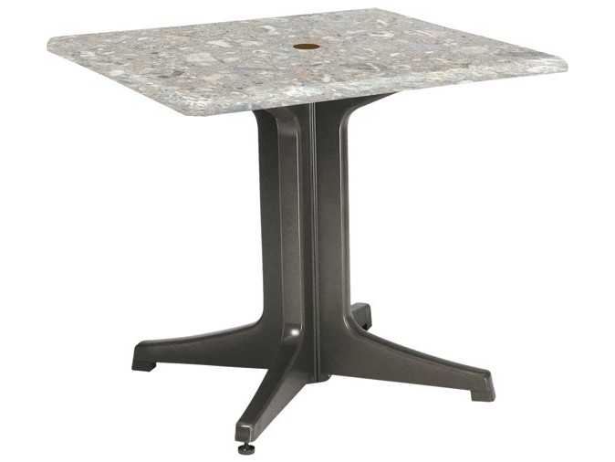 Grosfillex Alpha Resin Bronze Mist Large Pedestal Table Base