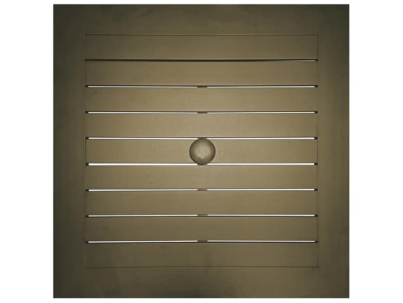 Grosfillex Sigma Aluminum Fusion Bronze Square Patio Dining Table with Umbrella Hole