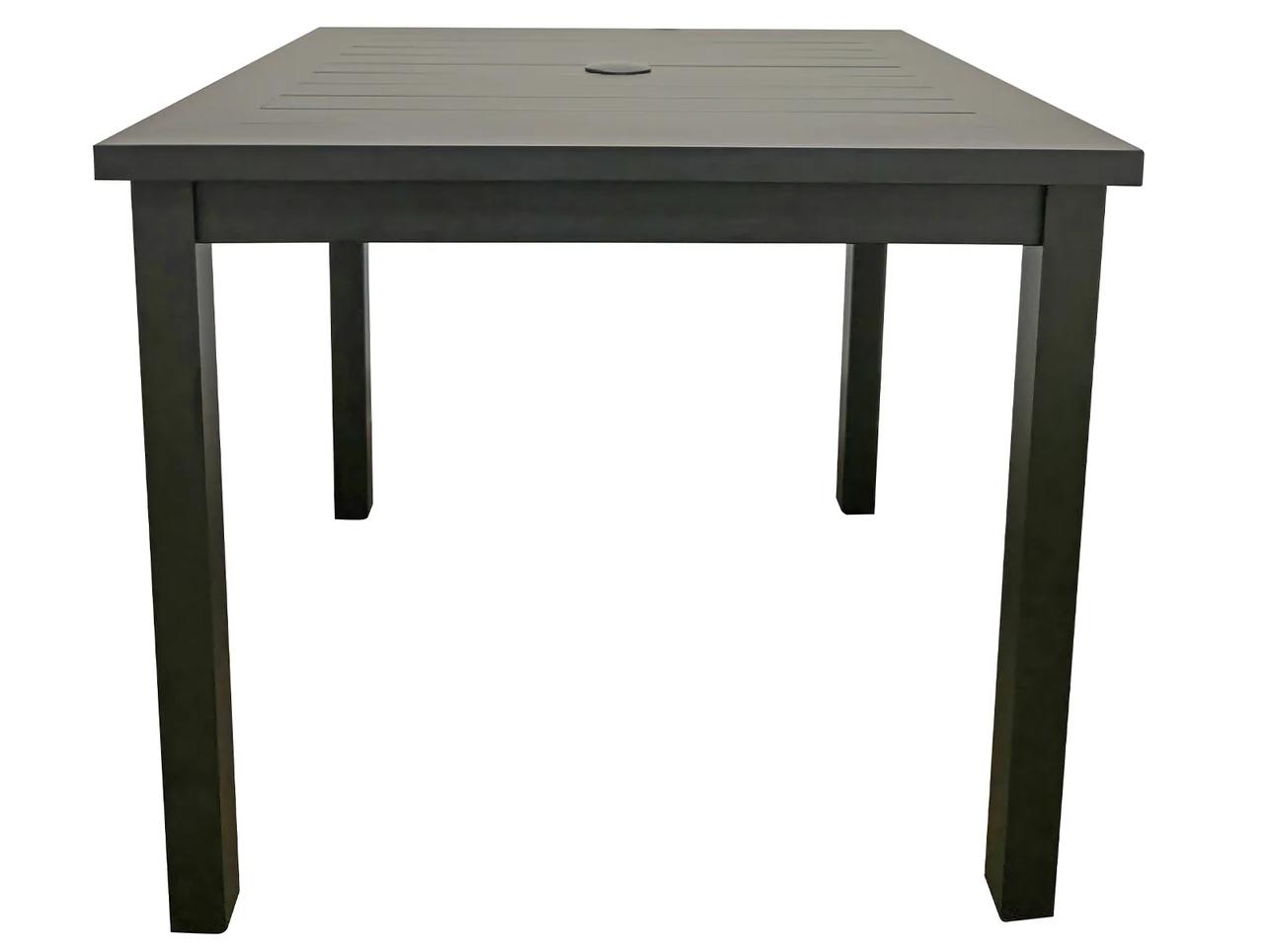 Grosfillex Sigma Aluminum Volcanic Black Square Patio Bar Height Table