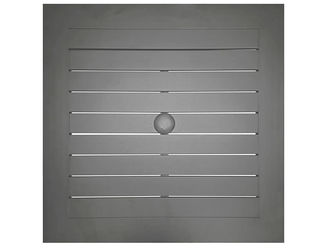 Grosfillex Sigma Aluminum Volcanic Black Square Patio Bar Height Table