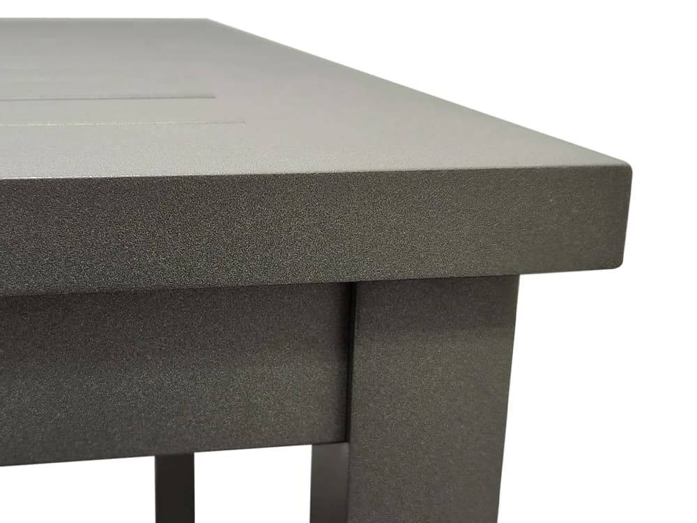 Grosfillex Sigma Aluminum Volcanic Black Square Patio Bar Height Table