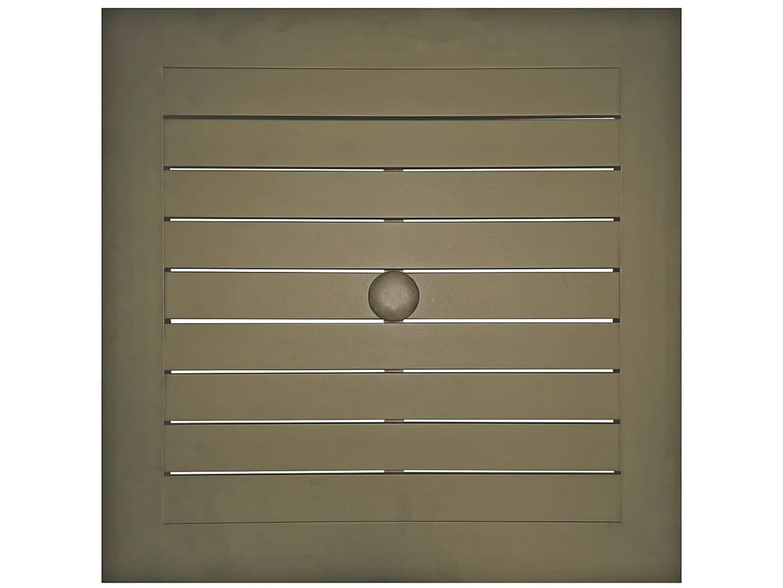 Grosfillex Sigma Aluminum Fusion Bronze Square Outdoor Bar Height Table