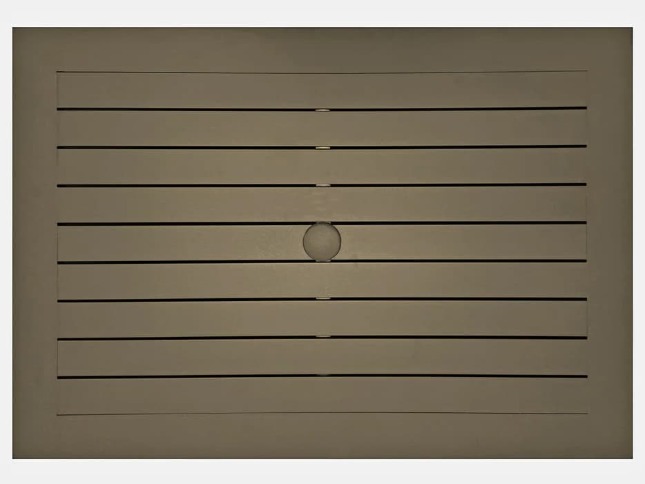 Grosfillex Sigma Aluminum Fusion Bronze Rectangular Patio Bar Height Table with Umbrella Hole