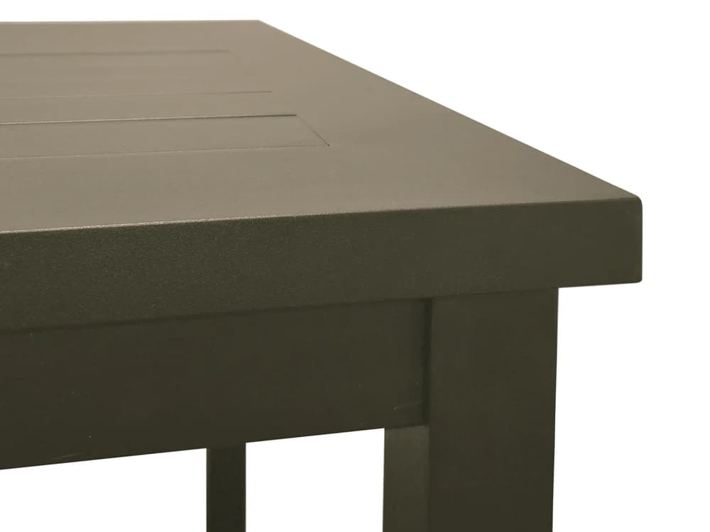 Grosfillex Sigma Aluminum Fusion Bronze Rectangular Patio Bar Height Table with Umbrella Hole