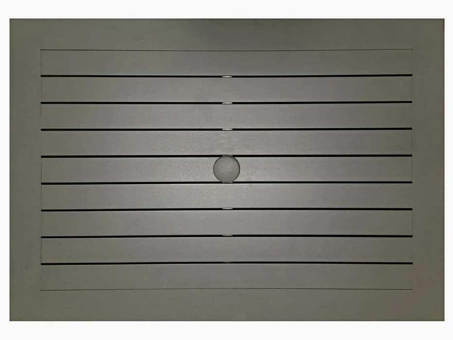 Grosfillex Sigma Aluminum Volcanic Black Rectangular Patio Dining Table with Umbrella Hole