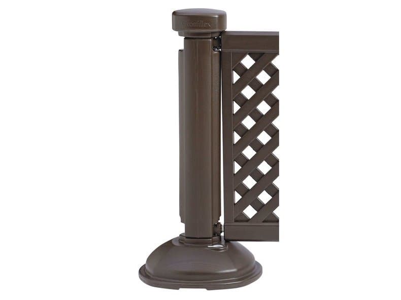 Grosfillex Crowd Control Resin Brown Fence Post & Interlocking Base