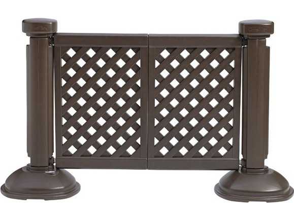 Grosfillex Crowd Control Resin Brown Fence Post & Interlocking Base