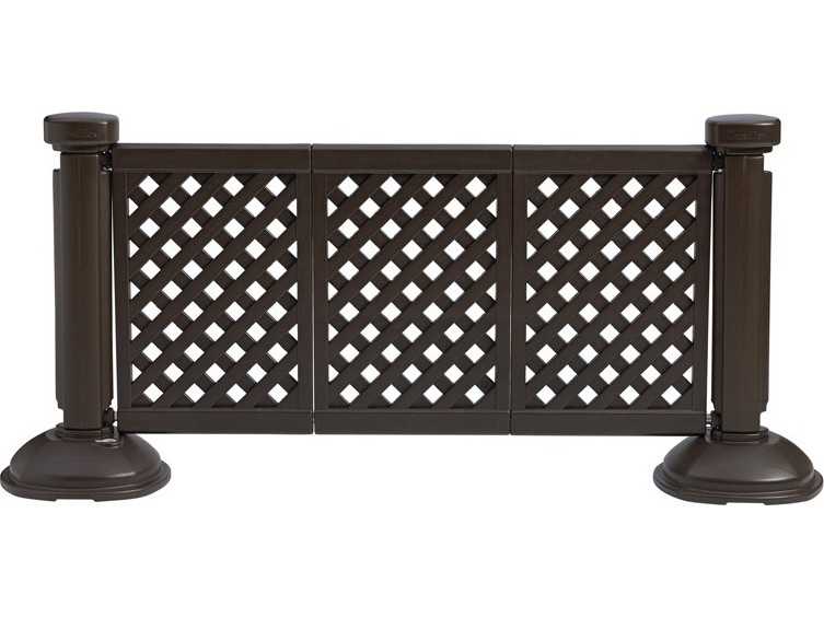Grosfillex Crowd Control Resin Black 3-Panel Section of Portable Fencing