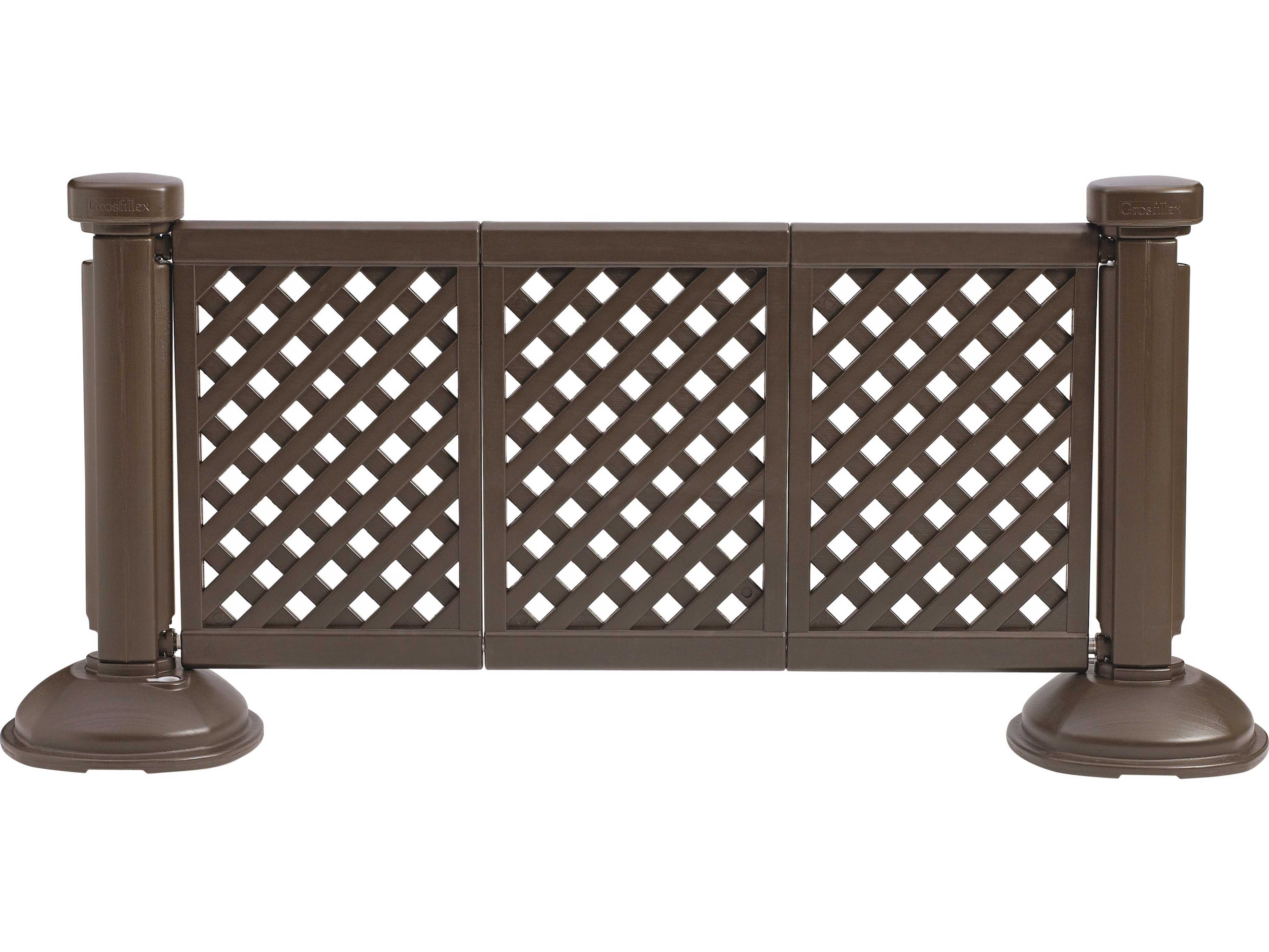 Grosfillex Crowd Control Resin Brown 3-Panel Section of Portable Fencing