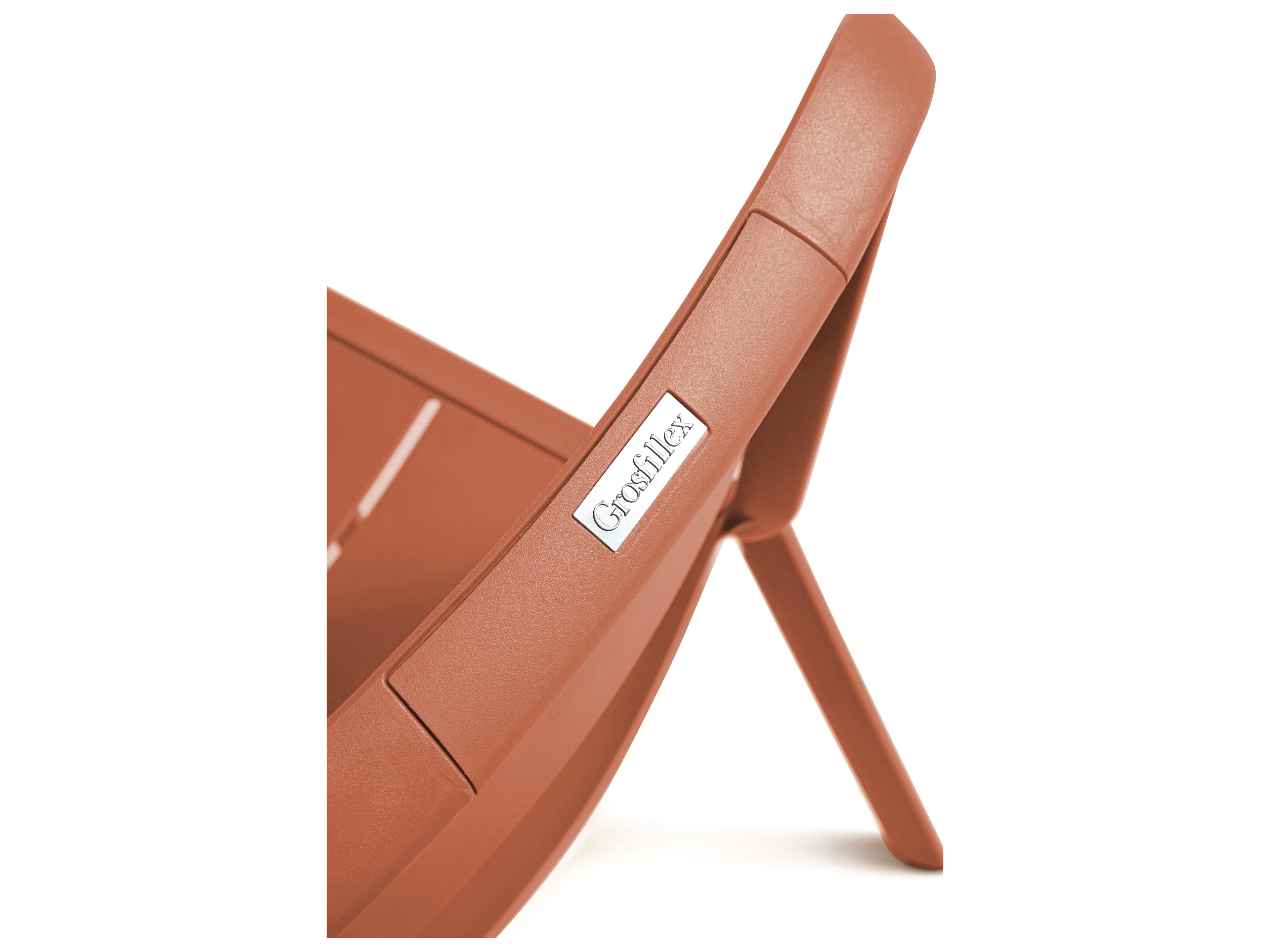 Grosfillex Cannes Resin Terra Cotta Stacking Outdoor Patio Dining Side Chair