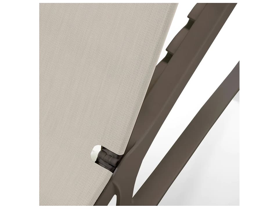 Grosfillex Sunset Aluminum Resin Fusion Bronze Outdoor Patio Chaise Lounge in Beige