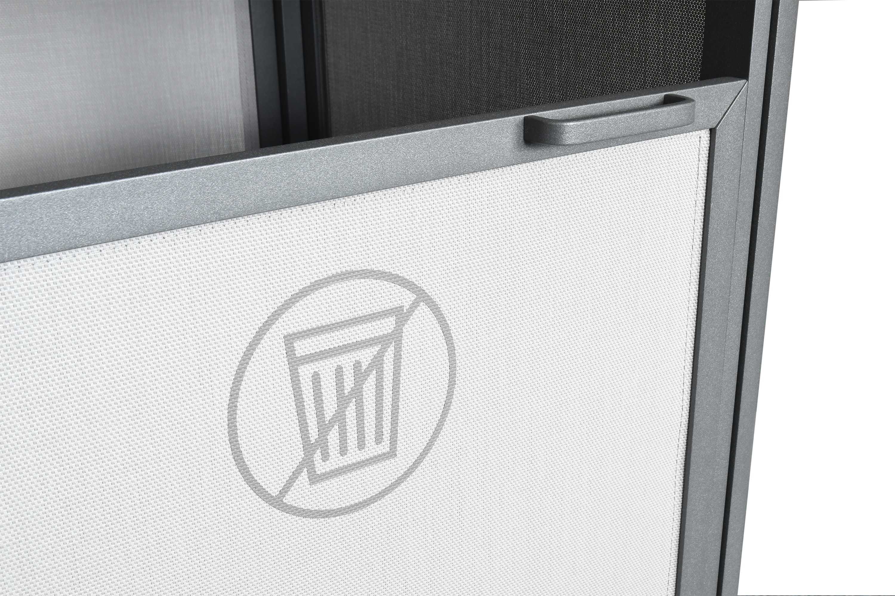 Grosfillex Sunset Sling Aluminum Solid Gray/Volcanic Black Towel Valet Single Unit