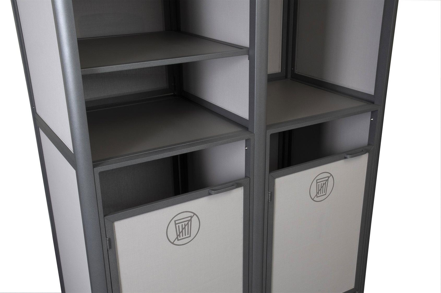 Grosfillex Sunset Sling Aluminum Solid Gray/Volcanic Black Towel Valet Double Unit