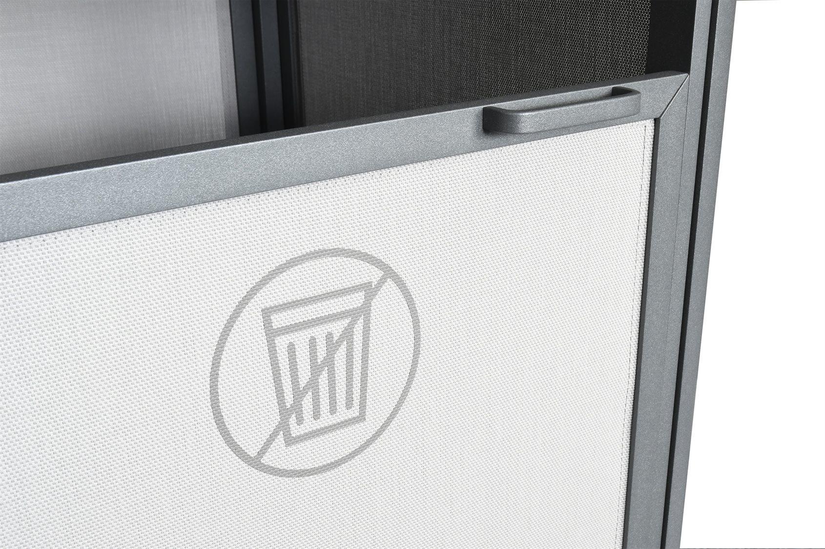 Grosfillex Sunset Sling Aluminum Solid Gray/Volcanic Black Towel Valet Double Unit