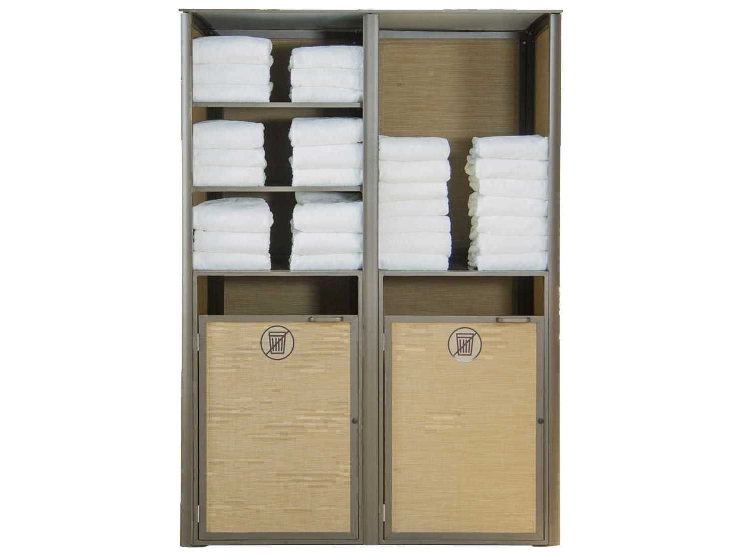 Grosfillex Sunset Sling Aluminum Cognac/Fusion Bronze Towel Valet Double Unit