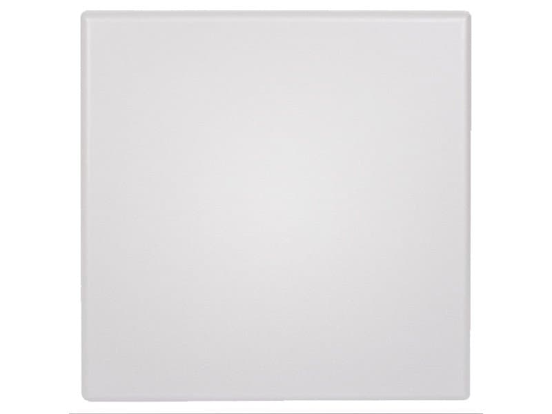 Grosfillex Molded Melamine Resin White Square Table Top with Umbrella Hole